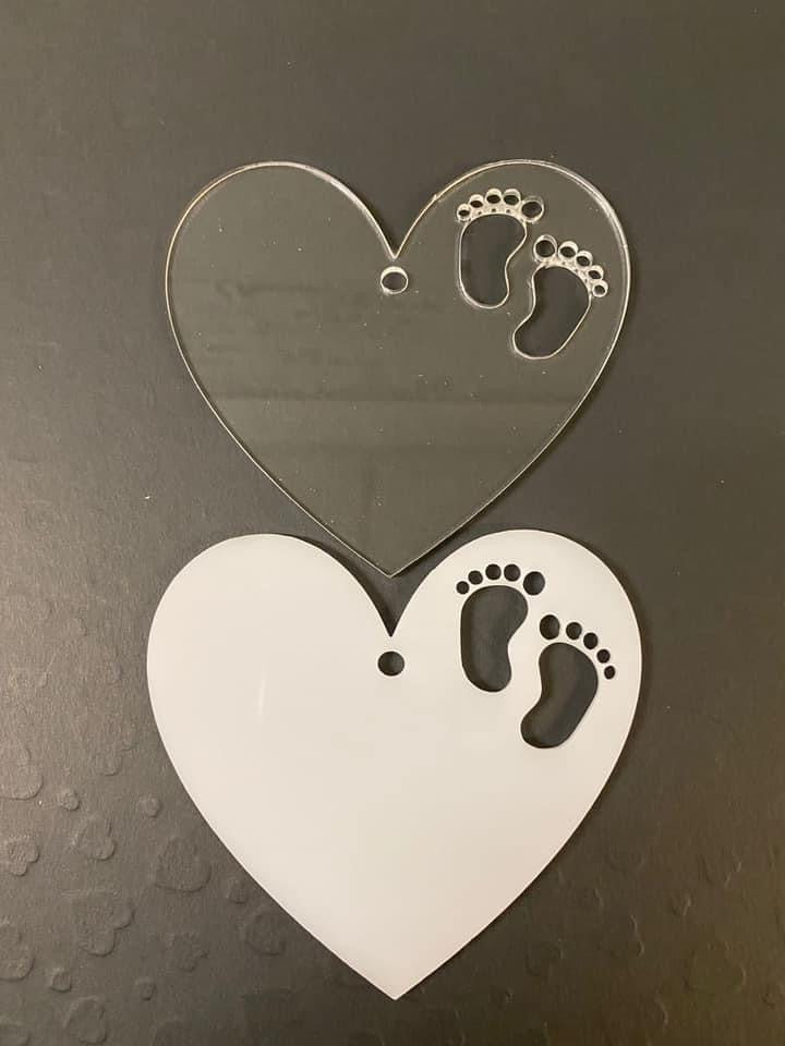 Heart Bauble with Feet Cut Out